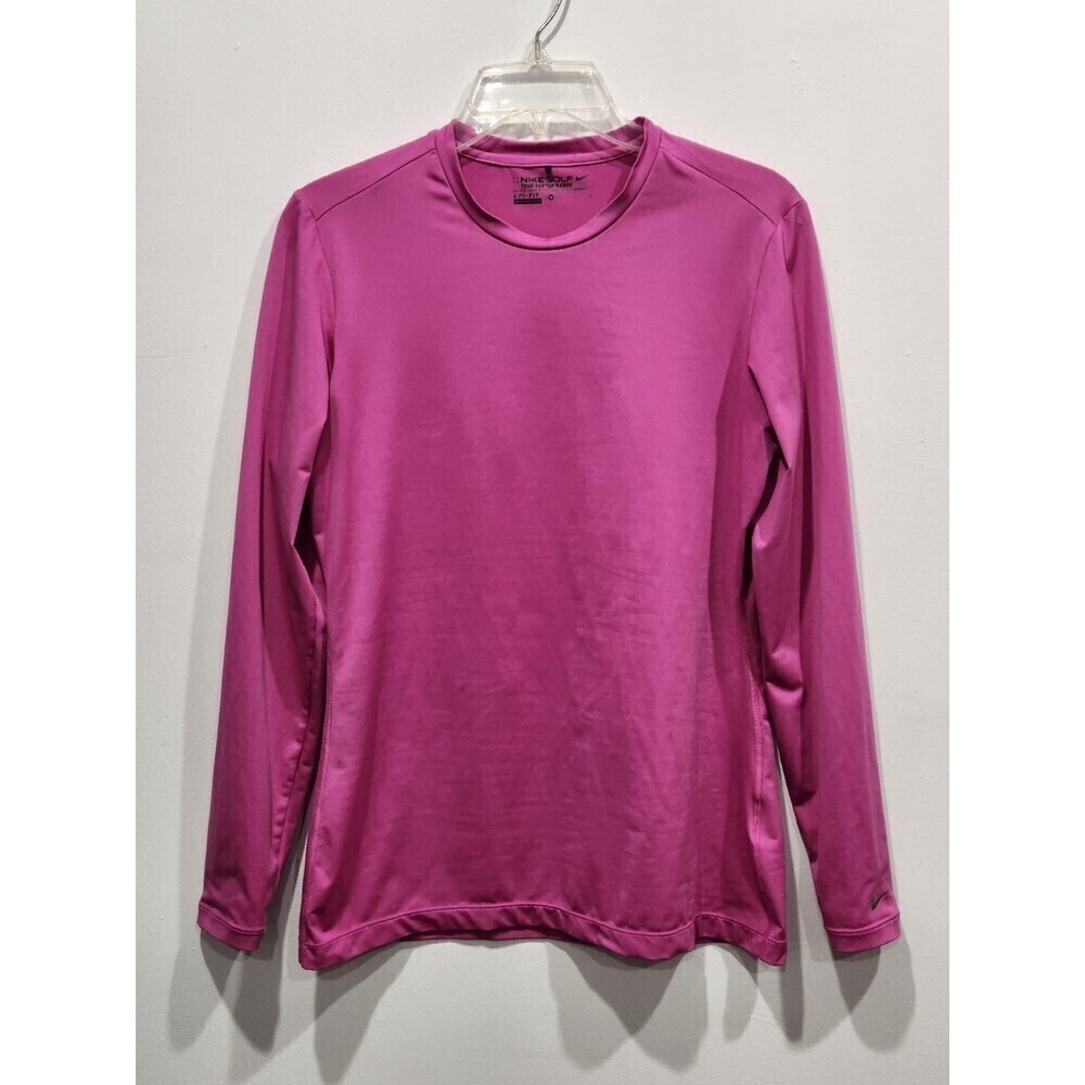 NIKE Golf Tour Performance Pink Long Sleeve Dri-Fit Tee, M